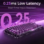 GravaStar Mercury V75 Lite Transparent 75% Keyboard with RGB Blackcore HE Magnetic Switch Keyboard, Wired Low-Latency, 0.01mm Precision, Adjustable Actuation, Rapid Trigger, Hot-Swappable, Windows & macOS ,| Transparent Black - Image 4