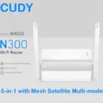 CUDY WR300 300 Mbps N300 Multi-Mode Wi-Fi Router with 4 Fast Ethernet Ports - Connect up to 30 Devices Wirelessly - Cudy App - Covers 90 m² - Router/AP/RE/WISP/Client/Mesh Modes - VPN Client of WireGuard, PPTP, L2TP | NO WARRANTY