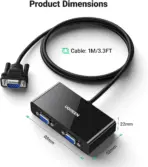 UGREEN VGA Splitter 1 in / 2 Out Screen Duplication Support Mirror Mode Only Y Splitter Computer Monitor VGA SVGA Port with 1 meter Cable Support 1080P 60Hz for Laptop PC to Monitor | UGREEN-20918 - Image 8