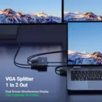 UGREEN VGA Splitter 1 in / 2 Out Screen Duplication Support Mirror Mode Only Y Splitter Computer Monitor VGA SVGA Port with 1 meter Cable Support 1080P 60Hz for Laptop PC to Monitor | UGREEN-20918 - Image 3