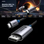 UGREEN USB C to DisplayPort 1.4 Cable 8K@60Hz 4K@240Hz Thunderbolt 4/3 to DisplayPort Cord USB C to DP 1.4 32.4Gbps Braided Compatible iPhone 15, MacBook Pro/Air, iPad, Mac Mini, Galaxy, XPS 17 | 1 meter 