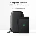UGREEN 40707 - 2.5 Inch External Hard Drive Case Cover Shockproof Storage Bag Electronic Accessories Waterproof Bag Compatible with SSD HDD USB Cables SD Cards USB Stick External Battery - Image 8