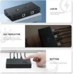 UGREEN KVM HDMI USB Switch, 2-Port HDMI 4K Switcher Box, Monitor Sharing Selector with USB Hub for Laptop, Desktop, Support Keyboard Hotkey & Auto Switch, 2 USB Cables | 50744 - Image 7