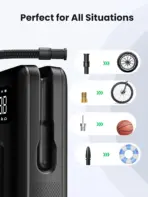 UGREEN Tire Inflator Portable Cordless Electric Air Pump 150PSI Auto-Off Tire Pump with LED Light Digital Gauge for Accurate Pressure Readings for Cars, Motorcycles, Balls, All Bicycles, etc | UGREEN-15951 - Image 3
