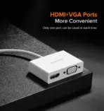 UGREEN USB-C To HDMI + VGA Converter With HDMI 1.4 Support, Dual Display Output, Scratch-Resistant ABS Housing, 15cm Cable, Plug And Play Design | MM123-30843 - Image 2
