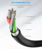 UGREEN USB 3.0 A Male to Type C Male Cable Nickel Plating 1m Aluminum Braid for Data Transfer & Charging Adapter, Smartphone (Black) - Image 5