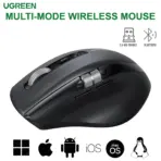 UGREEN M751 Wireless Mouse, Bluetooth & 2.4G Master Computer Mouse with Ultra-Fast Scrolling, 5-Level up to 5K DPI, Silent, Connects Up to 3 Devices, 6 Buttons, 10M Connection | BLACK ~ 45792
