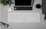 Keychron B1 Pro Ultra-Slim Full-Size Wireless Keyboard, 100% Layout, Bluetooth 5.2 & 2.4 GHz, 8-Month Battery Life, USB-C Wired, Mac/Windows/Linux Compatible, Ivory White