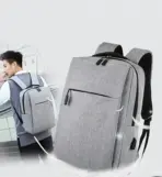 Business Slim Formal Laptop Backpack for up to 15.6 Inch - Durable Oxford Textile - USB Charging Port - Organized Compartments - Waterproof - Heavily Padded for Sensitive Electronics Impact Protection - GREY - Image 8