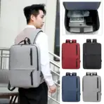 Laptop Backpack  Business / Travel  | USB Charging Port | Holds Up to 15.6" Laptops & Tablets | Waterproof | Anti-theft Pockets | Lightweight | Organized Compartments Slim Formal Design - RED - Image 4
