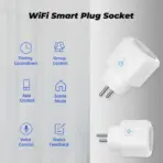 Smart Plug WiFi Socket EU 16A Power Monitor Timing Function Tuya SmartLife APP Control Works With Alexa Google Assistant - Image 2
