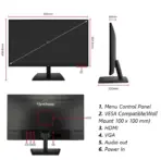 ViewSonic VA2736-H 27 inch Full HD Monitor - 120Hz, IPS Technology, 1ms Response, Borderless Design, Low Blue Light and Flicker-Free Technology ; Tilt Adjustable ; VGA , HDMI 1.4 , Audio Out Connectivity - Image 9