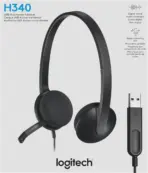 Logitech H340 USB Computer Headset With Digital Stereo Sound, Noise-Canceling Bi-Directional Microphone, Adjustable Lightweight Headband, Plug-And-Play USB-A Connection, for Windows and Mac | BLACK - Image 2