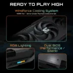 Gigabyte Radeon™ RX 9070 XT GAMING OC 16G GPU With 3060MHz Boost Clock, 16GB GDDR6, PCIe 5.0, WINDFORCE Cooling, RGB, Dual BIOS, DisplayPort 2.1a, HDMI 2.1b | BLACK GV-R9070XTGAMING OC-16GD | 1 YEAR WARRANTY - Image 3