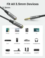 UGREEN 3.5mm Audio Splitter Cable 20cm Male to 2 Female – Nylon-Braided, Gold-Plated, Case-Friendly, Share Stereo Sound on Headphones, PC, Mobile, Tablet - Image 7