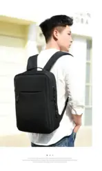Business Slim Formal Laptop Backpack for up to 15.6 Inch - Durable Oxford Textile - USB Charging Port - Organized Compartments - Waterproof - Heavily Padded for Sensitive Electronics Impact Protection - BLACK - Image 18
