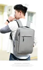 Business Slim Formal Laptop Backpack for up to 15.6 Inch - Durable Oxford Textile - USB Charging Port - Organized Compartments - Waterproof - Heavily Padded for Sensitive Electronics Impact Protection - GREY - Image 9