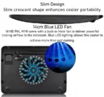 DEEPCOOL Wind PAL Mini Notebook Cooling Pad | 140mm Blue LED Fan, Metal Mesh Panel, Compatible with 39.62 cm (15.6") notebooks and Below - 340X250X25mm - Image 4