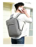 Business Slim Formal Laptop Backpack for up to 15.6 Inch - Durable Oxford Textile - USB Charging Port - Organized Compartments - Waterproof - Heavily Padded for Sensitive Electronics Impact Protection - GREY - Image 10