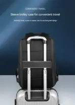 Business Slim Formal Laptop Backpack for up to 15.6 Inch - Durable Oxford Textile - USB Charging Port - Organized Compartments - Waterproof - Heavily Padded for Sensitive Electronics Impact Protection - BLUE - Image 41