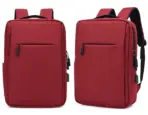 Business Slim Formal Laptop Backpack for up to 15.6 Inch - Durable Oxford Textile - USB Charging Port - Organized Compartments - Waterproof - Heavily Padded for Sensitive Electronics Impact Protection - RED - Image 12