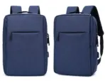 Business Slim Formal Laptop Backpack for up to 15.6 Inch - Durable Oxford Textile - USB Charging Port - Organized Compartments - Waterproof - Heavily Padded for Sensitive Electronics Impact Protection - BLUE - Image 7