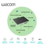 Wacom One S Pen Tablet with Battery-Free EMR Pen, Bluetooth Connectivity, Compatible with Windows, Mac, Chromebook, and Android – Perfect for  Digital Drawing, and Everyday Office Tasks | 15.24 x 9.4 cm. 