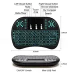 Keyboard & Remote Control  for Smart TV, IPTV, PS4, PC, Pad -  With  Touchpad -  Mini Wireless Backlit Multimedia KeyBoard 2.4GHz USB Rechargeable  - Image 5