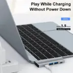 5 in 1 USB Hub DUAL TYPE-C TO ( Type C + USB HUB to HDMI/HDTV + PD + USB C + 2 USB 3.0/3.1 ) USB 3.1 Adapter 4K-HDMI 87W PD Charge For MacBook , Chromebook ... - Image 6