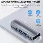 5 in 1 USB Hub DUAL TYPE-C TO ( Type C + USB HUB to HDMI/HDTV + PD + USB C + 2 USB 3.0/3.1 ) USB 3.1 Adapter 4K-HDMI 87W PD Charge For MacBook , Chromebook ... - Image 3