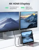 UGREEN MacBook Pro USB C Hub Adapter 5 IN 2 HDMI 4K Type C Port Thunderbolt 3 for Video, 100W PD Charging - 10Gbps, USB 3.0, Compatible with Macbook Pro & Macbook Air - Image 2