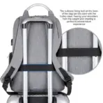   Laptop Backpack  Business / Travel | Expandable |  USB Charging Port | 15.6" | Waterproof | Password Lock Anti-theft | Lightweight | GREY - Image 3