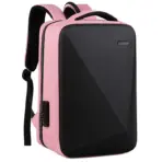 Laptop Backpack 15.6" Anti-Theft Pin Lock - Waterproof  - Shockproof - USB Charging Port - 30X17X44cm -   Suitable For College , Travel , Gaming Pack , Student Schoolbag - PINK & BLACK - Image 7