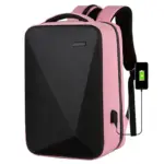 Laptop Backpack 15.6" Anti-Theft Pin Lock - Waterproof  - Shockproof - USB Charging Port - 30X17X44cm -   Suitable For College , Travel , Gaming Pack , Student Schoolbag - PINK & BLACK