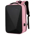 Laptop Backpack 15.6" Anti-Theft Pin Lock - Waterproof  - Shockproof - USB Charging Port - 30X17X44cm -   Suitable For College , Travel , Gaming Pack , Student Schoolbag - PINK & BLACK - Image 5