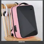 Laptop Backpack 15.6" Anti-Theft Pin Lock - Waterproof  - Shockproof - USB Charging Port - 30X17X44cm -   Suitable For College , Travel , Gaming Pack , Student Schoolbag - PINK & BLACK - Image 3