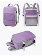 PURPLE Laptop Backpack - Accommodates Up to 15.6" Laptops & Tablets - Waterproof - Heavily Padded for Sensitive Electronics Protection -  USB Charging Port - Inner Pockets for Wet & Dry Laundry - Luggage Strap -Multifunctional for Hiking , Gym , Travel - Image 4
