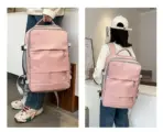 Pink Laptop Backpack - Accommodates Up to 15.6" Laptops & Tablets - Waterproof - Heavily Padded for Sensitive Electronics Protection -  USB Charging Port - Inner Pockets for Wet & Dry Laundry - Luggage Strap -Multifunctional for Hiking , Gym , Travel - Image 15