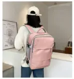 Pink Laptop Backpack - Accommodates Up to 15.6" Laptops & Tablets - Waterproof - Heavily Padded for Sensitive Electronics Protection -  USB Charging Port - Inner Pockets for Wet & Dry Laundry - Luggage Strap -Multifunctional for Hiking , Gym , Travel - Image 14