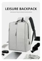 Slim Multifunctional Laptop Backpack - Waterproof - Recharge USB Port  - Shock Protection for Electronics - Inner Pocket Compartments Practical for Business Travel , University & School - Grey - Image 31