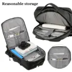 Laptop Backpack - Holds up to 15.6" Laptops & Tablets - Waterproof - Ergonomic Softback - Electronics Impact Protection - Luggage Strap - Organized Pockets - Suitable for Travel, University , Collage , School - BLACK - Image 9