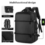 Laptop Backpack - Holds up to 15.6" Laptops & Tablets - Waterproof - Ergonomic Softback - Electronics Impact Protection - Luggage Strap - Organized Pockets - Suitable for Travel, University , Collage , School - BLACK - Image 14