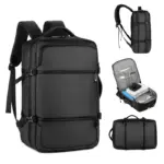 Laptop Backpack - Holds up to 15.6" Laptops & Tablets - Waterproof - Ergonomic Softback - Electronics Impact Protection - Luggage Strap - Organized Pockets - Suitable for Travel, University , Collage , School - BLACK