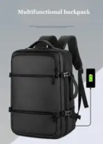 Laptop Backpack - Holds up to 15.6" Laptops & Tablets - Waterproof - Ergonomic Softback - Electronics Impact Protection - Luggage Strap - Organized Pockets - Suitable for Travel, University , Collage , School - BLACK - Image 2