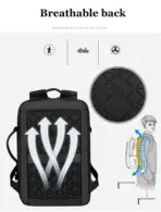 Laptop Backpack - Holds up to 15.6" Laptops & Tablets - Waterproof - Ergonomic Softback - Electronics Impact Protection - Luggage Strap - Organized Pockets - Suitable for Travel, University , Collage , School - BLACK - Image 12