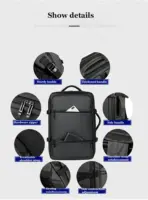 Laptop Backpack - Holds up to 15.6" Laptops & Tablets - Waterproof - Ergonomic Softback - Electronics Impact Protection - Luggage Strap - Organized Pockets - Suitable for Travel, University , Collage , School - BLACK - Image 3