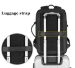 Laptop Backpack - Holds up to 15.6" Laptops & Tablets - Waterproof - Ergonomic Softback - Electronics Impact Protection - Luggage Strap - Organized Pockets - Suitable for Travel, University , Collage , School - BLACK - Image 6