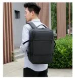 Laptop Backpack - Holds up to 15.6" Laptops & Tablets - Waterproof - Ergonomic Softback - Electronics Impact Protection - Luggage Strap - Organized Pockets - Suitable for Travel, University , Collage , School - BLACK - Image 20