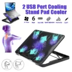 Cooling Pad Gaming Laptop Cooler, Notebook Cooling Pad | Supports 12" to 16" Laptops , 2 USB Ports - 5 Fans with LED , Light Weight Slim Cooler - Image 2