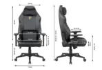 APEX SEAT SLENDERMAN Gaming Chair With PU Leather + Velvet + Suede Upholstery ,  90–155°  Recline , 2D Armrests,  Class 4 Gas Lift, Metal Frame , Memory Foam  , Backrest Cushion & Magnetic Headrest Included | SLEEK BLACK ~ AP-2155 - Image 10